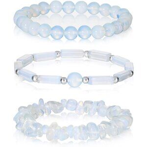 Natural Moonstone Beaded Bracelets for Women 8mm Handmade Healing Jewelry